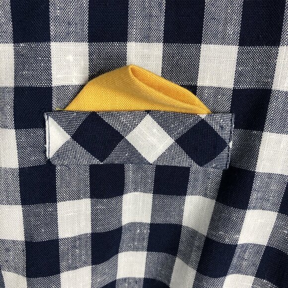 Vintage JP Angela Dress Womens 12 Navy Blue White Check Preppy Office Retro 80s - Picture 6 of 16